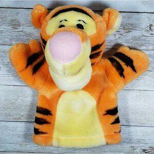 Vintage Mattel Disney 9" Tigger Plush Hand Puppet Winnie The Pooh Tiger
